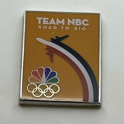 Broche de mídia olímpica 2016 NBC ~ Road to Rio de Janeiro Brasil ~ Laranja - Imagem 1 de 4