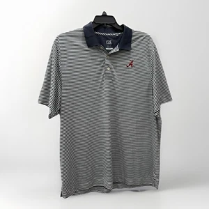 Cutter & Buck CB DryTec Poloshirt XXL Navy Weiß Streifen Alabama Crimson Tide - Bild 1 von 6
