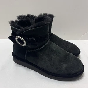 UGG CLASSIC MINI KARLIE BROSCHE BLACK CRYSTALS BOOTS US 7 - Bild 1 von 9