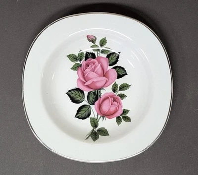 Alfred Meakin England Glo-White Ironstone China Small Bowl, Trinket Roses Vtg - Image 1 of 4