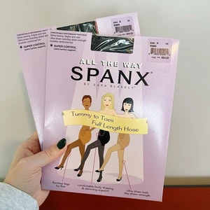 Zwei Paar SPANX Neu mit Etikett ganz Bauch bis Zehen volle Länge Schlauch schwarz Größe A - Bild 1 von 5