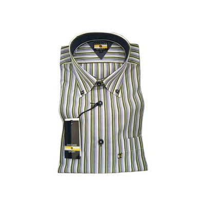 Camicia Uomo Navigare Sport In Cotone Manica Lunga A Righe - Immagine 1 di 4