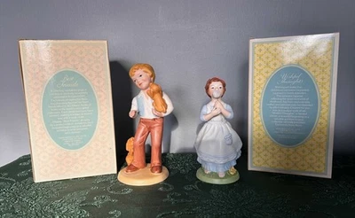 Vintage AVON Porcelain Figurines Set of 2:  Wishful thoughts / Best Friends 80's - Image 1 of 2