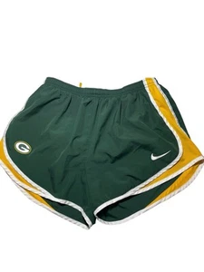 Nike Tempo Green Bay Packers Dri Fit Shorts Athletic Fitness Green Womens Size L - Picture 1 of 6