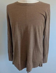 Banana Republic Damen Pullover Large Merino Extra Fine Wool Crew Neck Braun - Bild 1 von 15