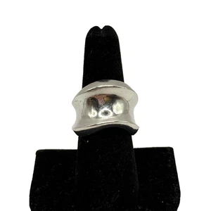 Artisan Puffy Modernist Wave Dome Sterling SIlver Ring Size 8 Elsa Smith 19.7g - Picture 1 of 11