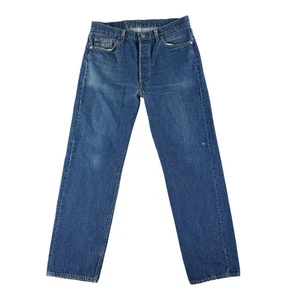 Jeans Vintage Levis 501 34x32 Azul Hecho en EE. UU. Años 90 Pierna Recta Denim Hecho en EE. UU. - Imagen 1 de 12