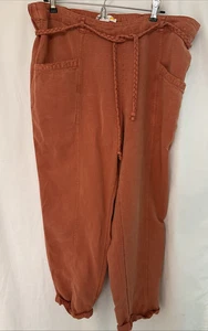 C&C California Cargohose Leinenmischung Bündchen Damen XL Seilgürtel Burnt Orange - Bild 1 von 10