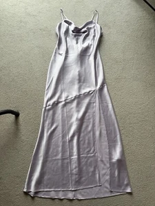 Abito Maxi Slip Forever 21 Raso Ritaglio Viola Lavanda Nuovo Taglia XL Nuovo - Foto 1 di 12