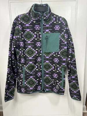 Unisex WESC Purple & Green Aztec Fleece Jacket  Mens M Women's L - Image 1 of 4