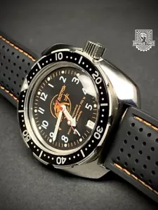 Vostok Amphibia Force 710380 Orange Scuba Dude. Brand New. Sent from Barcelona - Picture 1 of 10