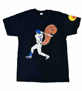New York Mets SGA Men's T-Shirt Black LG RARE Jeff McNeil Flying Squirrel - Picture 1 of 3