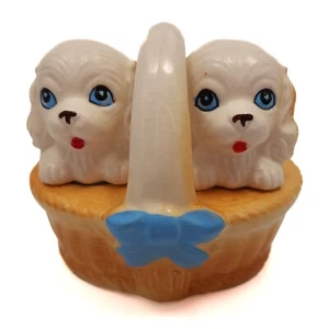 Cocker Spaniel Welpen im Korb Salz und Pfefferstreuer Set 3,5 Zoll Hunde Vintage - Bild 1 von 19