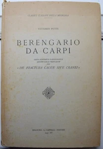 LIBRO ANTICO OLD BOOK BERENGARIO DA CARPI De Fractura Calvae Sive Cranei 1937 - Picture 1 of 4