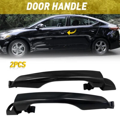 Par de manijas de puerta exterior izquierda derecha delanteras para Hyundai Elantra 2017-2020 negras duraderas Foto 1 de 4