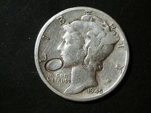 1945 MERCURY DIME #4 - Picture 1 of 2