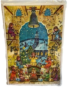VTG Advent Calendar West Germany Paper 24 Doors Christmas Angels Hanitzsch NIP - Picture 1 of 11