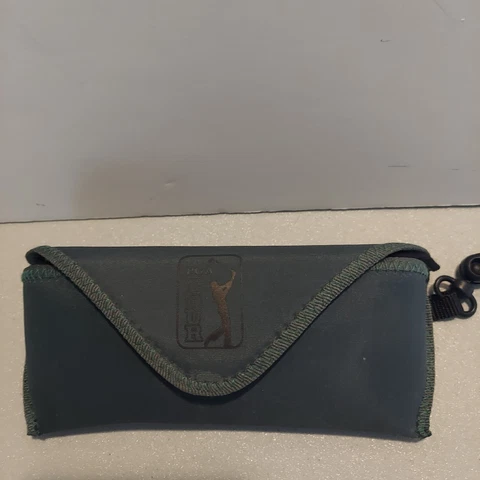 Vtg. PGA Tour Sunglass Case- Dk. Green w/Logo Cover