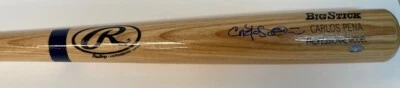 Bate de béisbol modelo profesional autografiado por Carlos Peña Rawlings Big Stick Foto 1 de 3