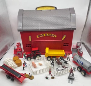 New Ray Big Barn 40 PC Farm Playset with Farm Animals People Tractors Vehicles - Picture 1 of 17