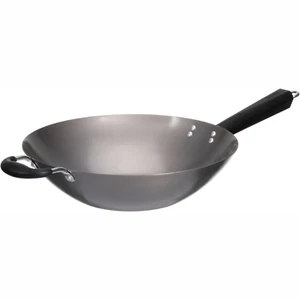 Wok Frying Pan 14" Non-Stick Chinese Cast Cooking Fry Stir Sear Carbon Steel - Picture 1 of 8