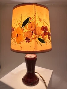 Ravissante lampe en céramique sang de boeuf avec son abat jour herbier d'origine - Bild 1 von 17