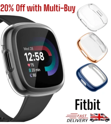 For Fitbit Versa 4 / Fitbit Sense 2 Watch Full Cover Screen Protector TPU Case