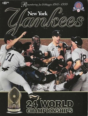 Anuario Oficial de los Yankees de Nueva York 1999 50 Edición Anual Recordando a Joe DiMaggio Foto 1 de 2