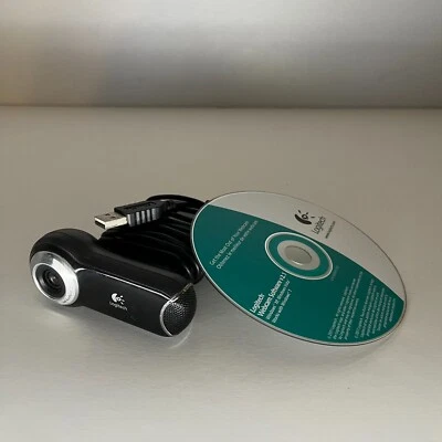 Logitech QuickCam Pro 9000 Webcam Camera W/ Mic Carl Zeiss 2MP and Software Disk - Image 1 of 4