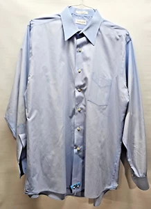 Van Heusen Mens Long Sleeve Button Down Light Blue Shirt Size 17 (34-35) - Picture 1 of 7