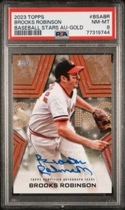 🙂 2023 TOPPS SERIE 1 BROOKS ROBINSON AUTOMÁTICO DORADO PARALELO #/50 👑� PSA POP 1 👻 - Imagen 1 de 6