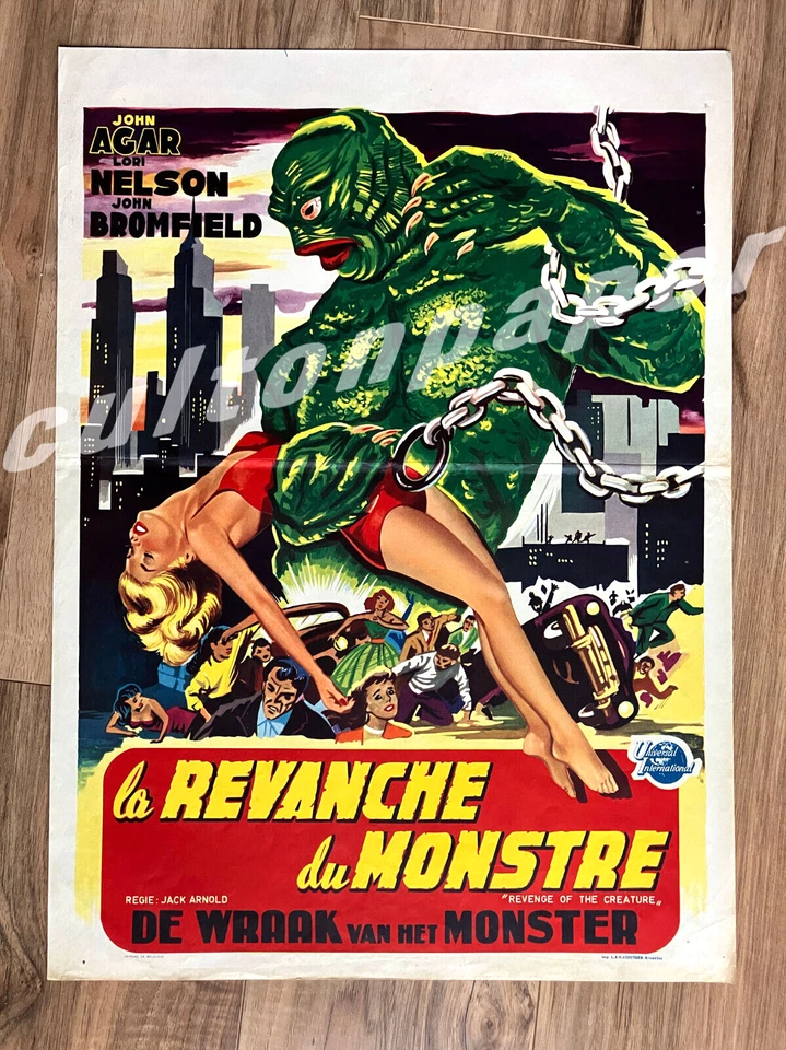 REVENGE OF THE CREATURE,Jack Arnold,John Agar,50's Orig Belgian Movie Poster TOP - Bild 1 von 1