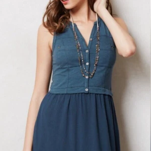 Anthropologie Saturday Sunday Dress Size Large Contrast Sleeveless Mini - Picture 1 of 12