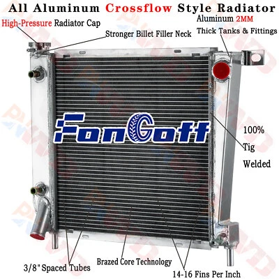 2 Row Aluminum Radiator for 1985-1994 Ford Ranger 2.8L 2.9L 3.0L 4.0L CC1164 - Image 1 of 4