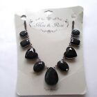 NWT RRP £18 black acrylic crystal love heart chain Necklace - Mia & Rose