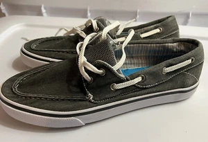 Cat & Jack Boat Shoes Womens 5 Gray Grey Canvas Casual  Lace Up Low Top - Picture 1 of 16