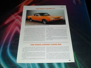 Dodge Coronet R/T 1969 original/Super Bee & Dart GTS escritura - Imagen 1 de 2