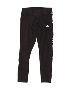 ADIDAS Womens Graphic Leggings UK 16/18 Large Black Cotton AR08 - Picture 1 of 3