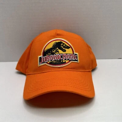 Boné de beisebol Jurassic Park ajustável traseiro laranja - Imagem 1 de 4