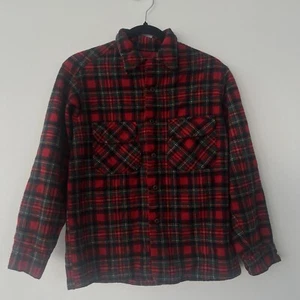 Vintage Pendleton  Youth Boys Button Down Shirt Plaid Tartan Pure Virgin Wool M - Picture 1 of 13
