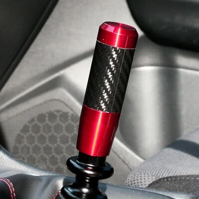 SSCO CANDY RED CARBON FIBER KR-M 4" 140 GRAMS SHIFT KNOB SHIFTER STICK WEIGHTED - Image 1 of 4