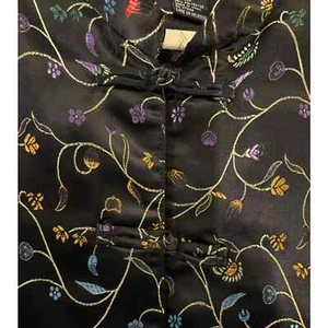 Vintage Robert Louis Silk Blend Asian Style Embroidered Drawstring Waist Set L - Picture 1 of 6