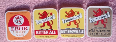 4 Camerons Hartlepool Beer Bottle Labels 1960's - Image 1 of 2