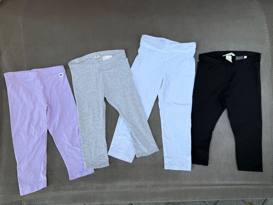 LOTE DE 4 NIÑAS Leggings/Capris H&M Mezcla Algodón Talla 7-8 Foto 1 de 4