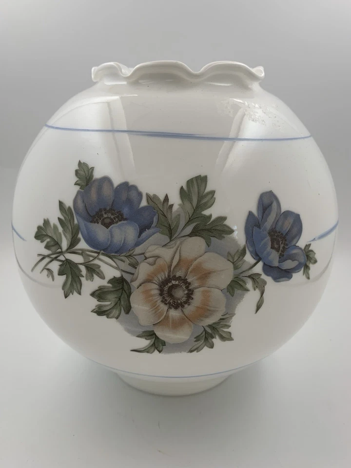 Vintage Hurricane Lamp Shade Globe “Glen Mist” Replacement Glass Floral GWTW - Image 1 of 4