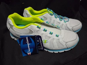 Champion Womens Size 10 Sneakers Memory Foam White, Lime Green, Aqua Mesh - Picture 1 of 11