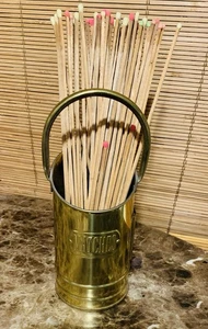Porta fiammiferi in ottone con percquo 6" Made in Holland - Foto 1 di 5