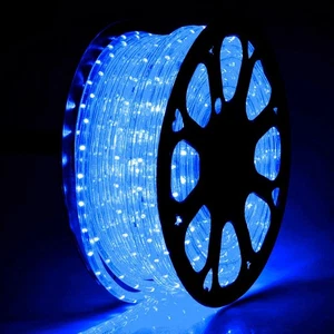 DELight® 150' Blue 2 Wire LED Rope Light Home Party Xmas In/Outdoor Decoration - Picture 1 of 9