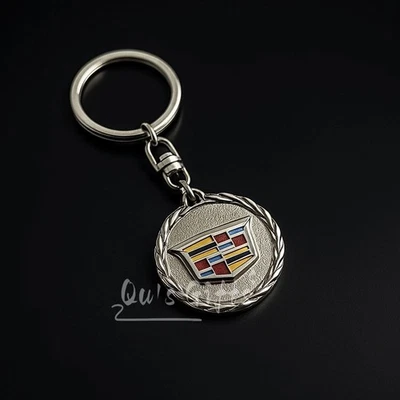 Cadillac Round Wheat Ear Metal Keychain US Seller Free Shipping - Image 1 of 4