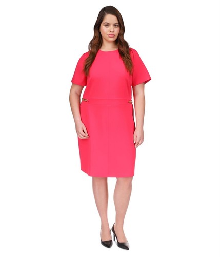 Abito da donna Michael Kors con orlo a catena rosa taglie forti 0X